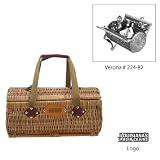 Louisiana Lafayette Ragin Cajuns NCAA "Verona" Two-Lid Willow Basket (Burgundy) (Engraved Logo)