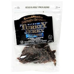 SnackMasters Range Grown Turkey Jerky, Teriyaki, 4-Ounce Packages (Pack of 8)