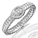 18 Kt White Gold Beautiful Handwoven Diamond Pave Bangle Bracelet