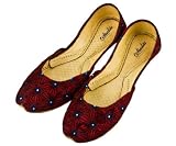 Starlite Handmade-Velvet-Casual-Red-Pattern-Leather-Khussa-Home-Outdoor-Shoes-Pumps UK Sizes 3-8 -11101