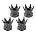 4pcs Black 8mm Crown Tire Wheel Air Valve Stem Cap for Car Truck ATV UTV Hot Rod