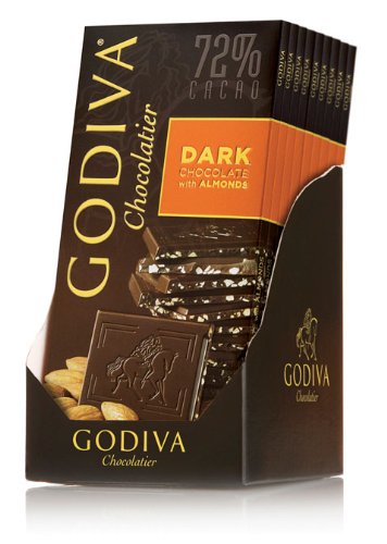 72% Cacao Dark Chocolate with Almonds 3.50 Ounces (Case of 10)