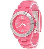 Prince London Damenuhr/Herrenuhr,designer Damen/Herren Kunststoff Armband Uhr in Pink/Silber, inkl.Geschenkbox/Uhrenbox