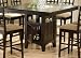 Coaster Hyde Counter Height Square Dining Table with Storage Base in Cappuccino
