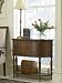 Warm Cherry Demilune Console Table With 2 Carved Doors
