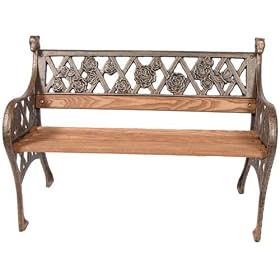 Oakland Living 6002AB Antique Bronze Giraffe and Rose Children's Garden Bench