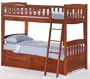 Newport Twin over Twin Bunk Bed plus Understorage Unit with Cherry Finish
