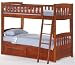 Newport Twin over Twin Bunk Bed plus Understorage Unit with Cherry Finish