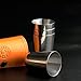 Savage Shot Glasses with Orange Leather Case 1.2oz Each Set of 4 18/8 Stainless Steel