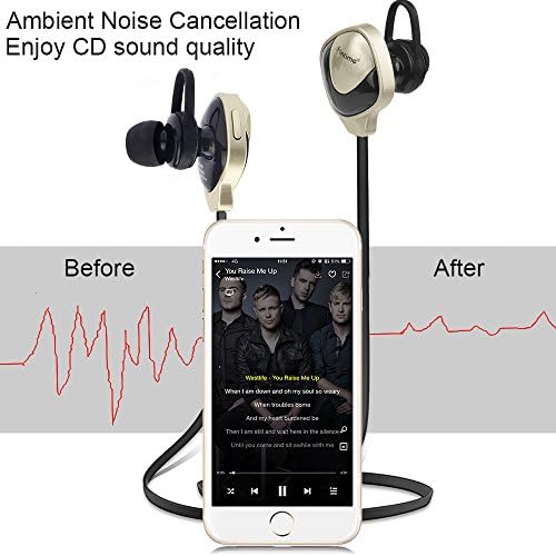 360° Stereo Bluetooth Version 4.0 Bluetooth Headset Headphones Lightweight Sweatproof Neckband Wireless Music Sports Headset for Running & Gym & Exercise & Driving - Hands-free