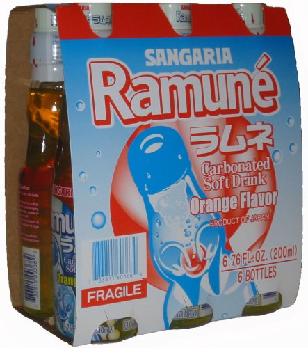 Sangaria Ramune Orange 200 ml Drink - 6 Pack