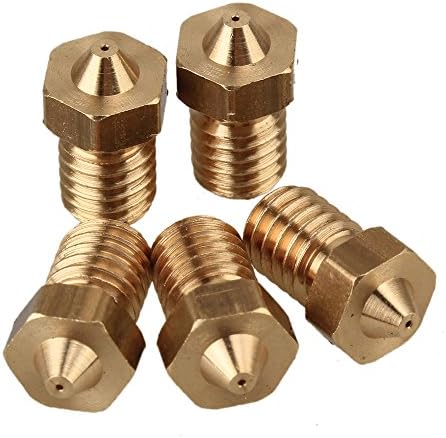 CNBTR yqltd 0.5mm Yellow Brass Nozzle 3D Printer Extruder Print Head for E3D J-head Nozzle 3.0mm Filament Pack of 5