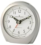 Precision MSF Radio Controlled silver/chrome case alarm clock with light,snooze & crescendo