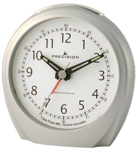 Precision MSF Radio Controlled Alarm Clock, Silver