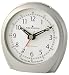 Precision MSF Radio Controlled silver/chrome case alarm clock with light,snooze & crescendo