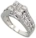 14k White Gold 1/4 (7mm) wide Ring, w/ 1.15 Carats Brilliant Cut & Invisible-set Diamonds