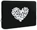 13 inch Black / White Heart Butterfly Notebook Laptop Sleeve Bag Slip Case for MacBook 13, Acer, ASUS, Dell, HP