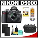 Nikon D5000 Digital SLR Camera w/ 18-55mm VR Lens + Two (2) Spare EN-EL9 Batteries + Case + LCD Protectors + Cleaning Kit