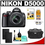 Nikon D5000 Digital SLR Camera w/ 18-55mm VR Lens + Two (2) Spare EN-EL9 Batteries + Case + LCD Protectors + Cleaning Kit