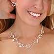 Rhinestone HEART Necklace Earring Set