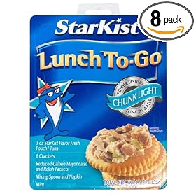 Starkist Charlie's Lunch Kits, Chunk White Tuna In Water, 4.3-Ounce, 2-Count Lunch Kits (Pack of 8)