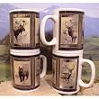 Set of 4 Coffee Mugs ~ North American Animals~ large 14 oz capacity ~ one ceramic mug ~ code 028
