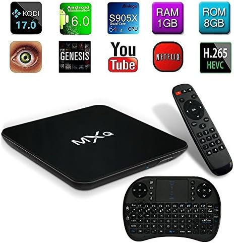 Refresh Your Life 2017 MXQ Android TV BOX Android 6.0 Kodi 17.0 4k TV box Amlogic S905X A53 2GHz 64bit Quad Core 1G/8G Streaming Media Player with Wireless Mini Keyboard