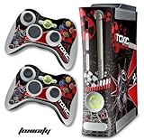 New XBOX 360 Console Protective Decal Skin - Toxicity - Red