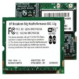 HP Broadcom 54g Mawith Windows XPerformance 802.11g Mini PCI Card