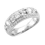 14k White Gold Anniversary Wedding Diamond Ring / Band, Size 7 (G-H, SI-I, 1.00 carat)