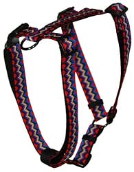 Hamilton COLOR WEAVE 1" Adjustable Nylon Dog Harness, Black Weave, Large (18"-26" chest)