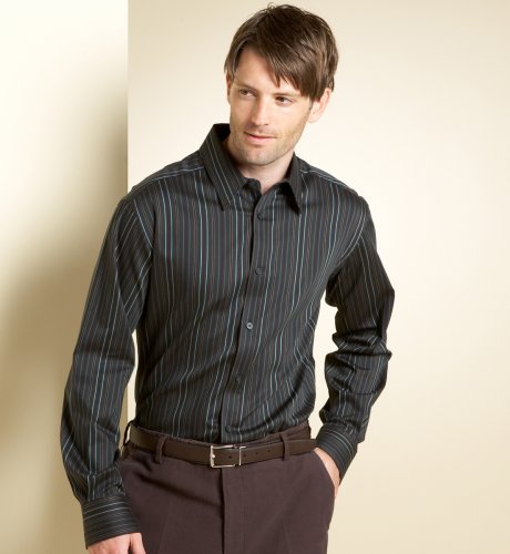 Big & Tall Autograph Long Sleeve Dobby Stripe Shirt