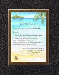 A Wish For Your Retirement Poem on 11 x 14 inches Double Beveled Matting