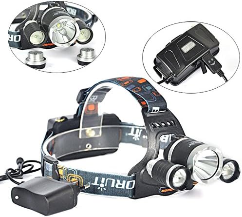 Camping Headlamps 8000lm Boruit Rj-5000 Camping Xm-l T6+2r2 3xled Headlight Headlight +Ac Charger Headlight Rechargeable