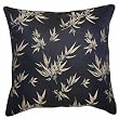 Decorative Handmade Silky Black & Gold Cushion Cover / Pillow Sham - Chinese Bamboo Leaves Design