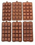 Anfimu Non-stick Silicone Square Chocolate Candy Pastry Making Mold Ice Cube Tray Set of 6