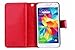 S5 Case, Galaxy S5 Case - Egrace Vintage Classic Wallet Case Hard Shell Skin Case [Stand View] Samsung S5 Premium PU [Wallet Case] Leather Case with Built-in 9 Card Slots Galaxy S5 / Galaxy SV / Galaxy S V (2014) (Red)