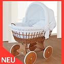 WALDIN Stubenwagen Bollerwagen XXL 110x70 Weiß