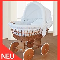 WALDIN Stubenwagen Bollerwagen XXL 110x70 Wei&szlig;