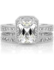 Celebrity Star Emitations Kariannes Celebrity Inspired Wedding Ring Set - Petite 2.5 Carats Size 8