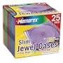 Memorex CD/DVD Slim Jewel Cases (Assorted Colors, 25-Pack)