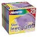 Memorex CD/DVD Slim Jewel Cases (Assorted Colors, 25-Pack)