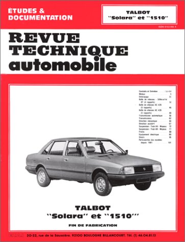 Revue technique de l'Automobile :Talbot Solara et 1510