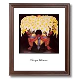Diego Rivera Basket Lilies Flower Contemporary Picture Framed Art Print by 