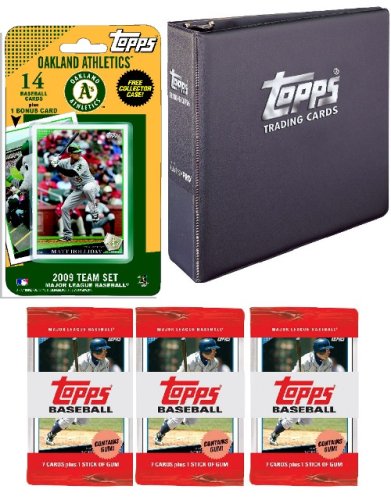 Oakland Athletics 2009 Topps MLB Team Set with 3 Ring Binder and 3 Topps Packs