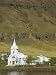 Blue Lutheran Church at Seydisfjordur Ferry Terminal Village, Polar Regions Photographic Poster Print