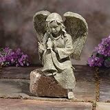 Garden Angel with Bird Verdigris