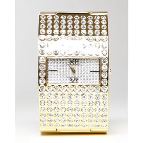 bebe Rhinestone Classic Cuff Watch