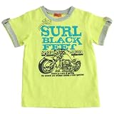 surl 少しお兄ちゃんなバイクのプリントTシャツ、袖口の別布使いやタブ使いがポイント 90cm イエロー 232606