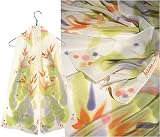 ULRIKE Oblong Crepe de Chine Silk Scarf - A playful Bird Of Paradise design in tropical pastels.